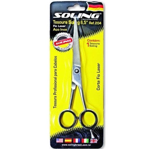 Tesoura de Cabelo Fio Laser Soling Profissional - 6,5¨ ou 16,5cm
