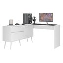 Ver imagem 3 de Mesa Gamer em L para Computador 2 Portas 1 Gaveta Arena Multimóveis Mp6050 Branco