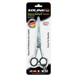 Tesoura de Cabelo Fio Navalha Soling Profissional - 6¨ - 1