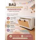 Ver imagem 4 de Baú de Brinquedos Organizador Infantil Branco com Palha Indiana
