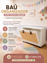 Ver imagem 4 de Baú de Brinquedos Organizador Infantil Branco com Palha Indiana