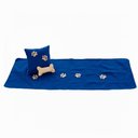Ver imagem 4 de Kit 3 Pçs Peseira Cama Solteiro Impermeável e Almofada Cheia para Pet: Azul