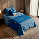 Ver imagem 3 de Kit 3 Pçs Peseira Cama Solteiro Impermeável e Almofada Cheia para Pet: Azul