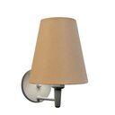 Ver imagem 1 de Arandela Cone Md-2007 Base Branco Cúpula em Tecido 20-08x18cm Palha - Bivolt