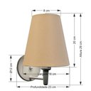 Ver imagem 2 de Arandela Cone Md-2007 Base Branco Cúpula em Tecido 20-08x18cm Palha - Bivolt