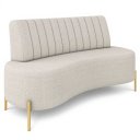 Ver imagem 1 de Sofá 2 Lugares 160cm Pés Aço Dourado Tamar Boucle Areia Z08 - Mpozenato