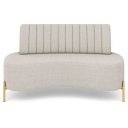 Ver imagem 4 de Sofá 2 Lugares 160cm Pés Aço Dourado Tamar Boucle Areia Z08 - Mpozenato