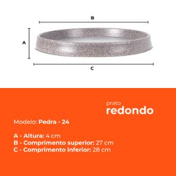 Prato para Vasos Redondo Pedra 45 Afort - 3
