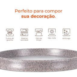 Prato para Vasos Redondo Pedra 45 Afort - 4