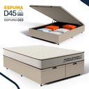 Ver imagem 5 de Cama Box Baú Queen com Colchão de Espuma D45 Double Comfort 158x193x62cm