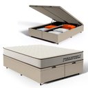 Ver imagem 1 de Cama Box Baú Queen com Colchão de Espuma D45 Double Comfort 158x193x62cm