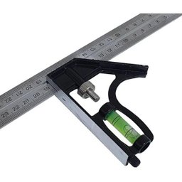 Esquadro Combinado Com Nível Régua 300Mm Inox Com Riscador - 2