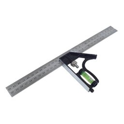 Esquadro Combinado Com Nível Régua 300Mm Inox Com Riscador - 1