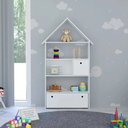 Ver imagem 6 de Estante Casinha Infantil Organizadora com Nichos 2 Gavetas Daisy Branco - Lumil Móveis
