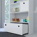 Ver imagem 3 de Estante Casinha Infantil Organizadora com Nichos 2 Gavetas Daisy Branco - Lumil Móveis