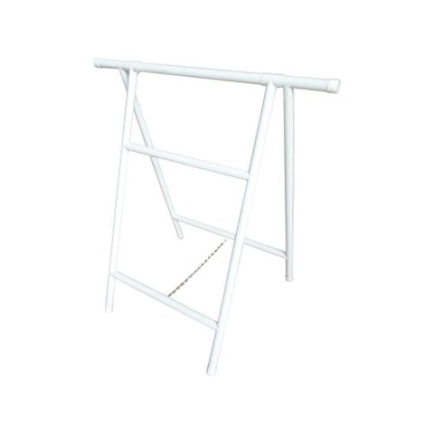 Kit Cavalete Tubolar Dobravel Com 2 Peças 90cm X 1 Metro Branco