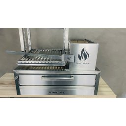 Parrilla para Bancada 74x45 com Elevação e Grelha Argentina - 5