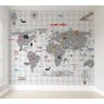 Papel de parede infantil mapa mundi para quarto de bebê M² PP45 - 1