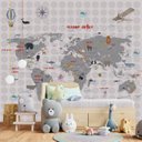 Ver imagem 5 de Papel de parede infantil mapa mundi para quarto de bebê M² PP45