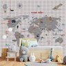 Papel de parede infantil mapa mundi para quarto de bebê M² PP45 - 5