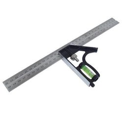 Esquadro Combinado Com Nível Régua 300Mm Inox Com Riscador - 1