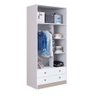 Guarda Roupa Solteiro 2 Portas 2 Gavetas Branco Conway Shop Jm - 3