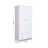 Guarda Roupa Solteiro 2 Portas 2 Gavetas Branco Conway Shop Jm - 2