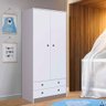 Guarda Roupa Solteiro 2 Portas 2 Gavetas Branco Conway Shop Jm - 1