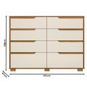 Ver imagem 2 de Cômoda Gaveteiro Ambiente Georgia Freijó Off White - Moval