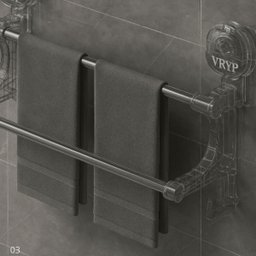 Toalheiro Duplo com Ventosa em Aço Inox e Acrílico Porta Toalha– Instalação sem Furos e Alta Durabil - 4