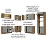Armário de Cozinha Completa de Canto 459cm Rustic Cinza Agata Madesa 01 - 5
