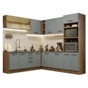Ver imagem 3 de Armário de Cozinha Completa de Canto 459cm Rustic Cinza Agata Madesa 01