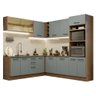 Armário de Cozinha Completa de Canto 459cm Rustic Cinza Agata Madesa 01 - 3