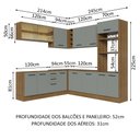 Ver imagem 4 de Armário de Cozinha Completa de Canto 459cm Rustic Cinza Agata Madesa 01