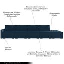 Ver imagem 3 de Sofá Ilha Modulado Milos 432cm Puff Lateral Veludo Azul Marinho G33 - Gran Belo