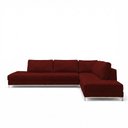 Ver imagem 2 de Sofá de Canto 5 Lugares com Chaise Lado Direito em Veludo Vermelho 293x200cm
