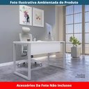 Ver imagem 2 de Mesa Escritório P25 Tub Pandin 120 Cm (larg) Tampo Mdp Branco Pé Aço Tubular Cinza