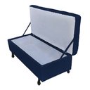 Ver imagem 2 de Recamier Bau Bia 80cm Suede Azul Marinho - Dominic Decor