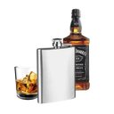 Ver imagem 2 de Cantil De Bolso Aço Inox 200Ml Porta Bebida 7 Onças