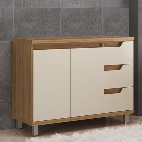Gabinete para Banheiro 100cm sem Cuba Bege/Itapuã/Off White