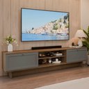 Ver imagem 1 de Rack para Tv até 80 Polegadas 218 Cm 2 Portas Rustic/cinza Vik Madesa