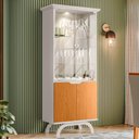 Ver imagem 2 de Kit Aparador Buffet Bar Living com Cristaleira Adega Vicky N01 Off White Ypê - Lyam Decor