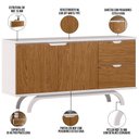 Ver imagem 7 de Kit Aparador Buffet Bar Living com Cristaleira Adega Vicky N01 Off White Ypê - Lyam Decor
