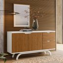Ver imagem 3 de Kit Aparador Buffet Bar Living com Cristaleira Adega Vicky N01 Off White Ypê - Lyam Decor