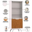 Ver imagem 6 de Kit Aparador Buffet Bar Living com Cristaleira Adega Vicky N01 Off White Ypê - Lyam Decor