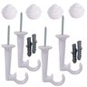 4 Suportes de Teto Cortina De Varão Simples 19 mm Branco - 1
