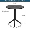 Ver imagem 3 de Mesa Redonda Solara Or Design Polipropileno Preto 76 cm (Altura) Tampo Redondo 70 cm (Largura)