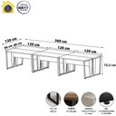 Ver imagem 2 de Mesa Trabalho Escritório 6 Pessoas 360cm Pé Metal F5 Office Cor:cinza