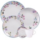 Ver imagem 1 de Aparelho de Jantar 30 Pçs Porcelana Decorada Tramontina Aura Pratos Xícaras e Pires 6 Pessoas