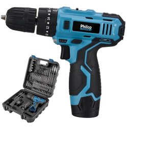Furadeira Parafusadeira Bateria 3/8 Maleta 50 Peças Ppf03mf